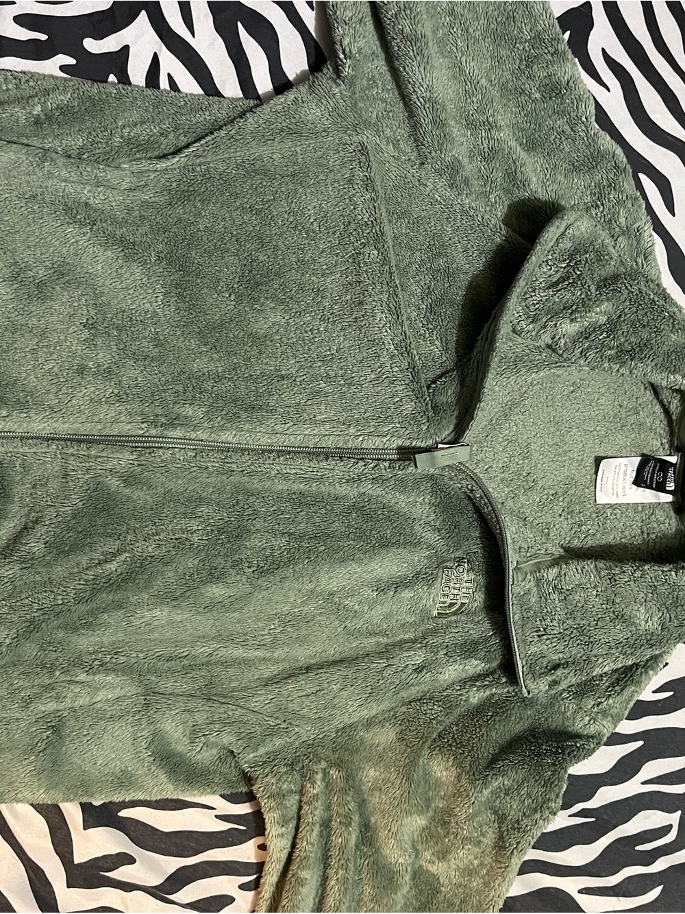The North Face Olive Green Teddy Fleece Jacket